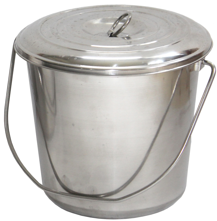 Stainless Steel Milk Pail with Lid - 10 qt