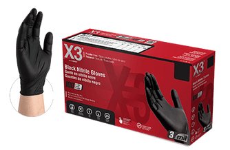 Industrial Black Nitrile Gloves - 3ml
