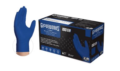 Industrial Nitrile Gloves with Raised Diamond Texture 6ml