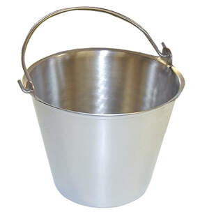 Stainless Steel Milk Pail - 16 QT - Case of 6
