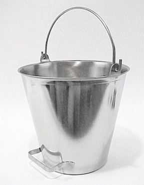 Stainless Steel Milking Pail with Tilting Handle - 16 Qt